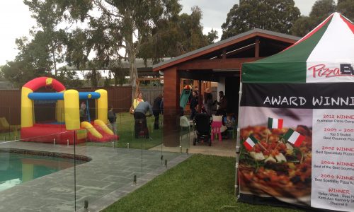 Kids Party wide shot jumpy castle
